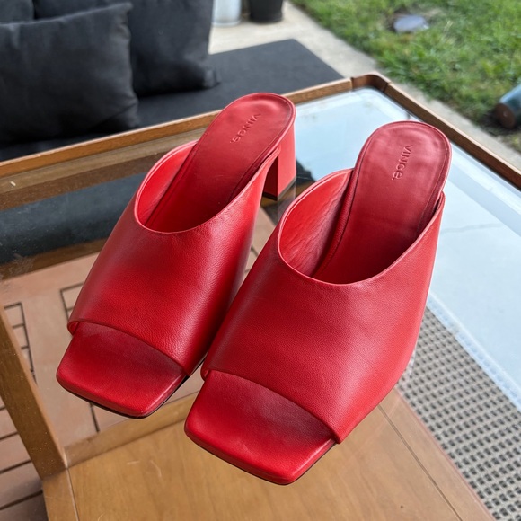 Vince Open-Toe Block Heel Mules